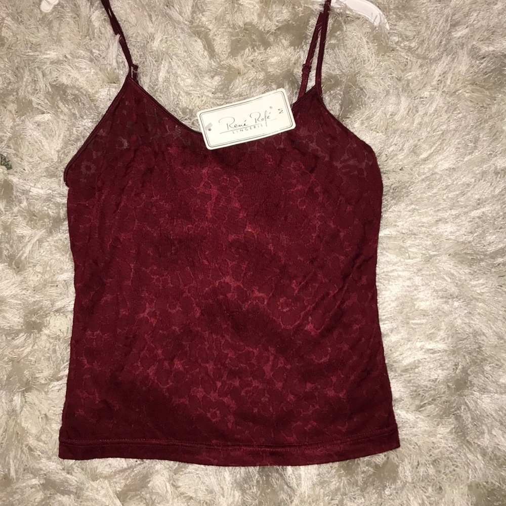 René Rofé Mesh floral lingerie top